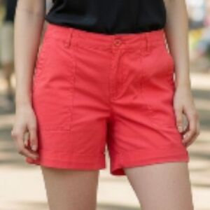 LAUREN RALPH LAUREN | NWT Vibrant Orange Red Preppy Cuffed Women's Shorts | 16